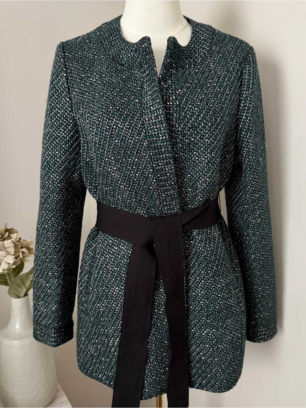 NWT - Ann Taylor Belted Tweed Blazer Jacket